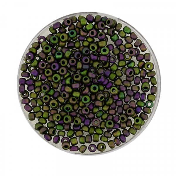 Miyuki Rocailles 2,2 mm - metallic matt violet green