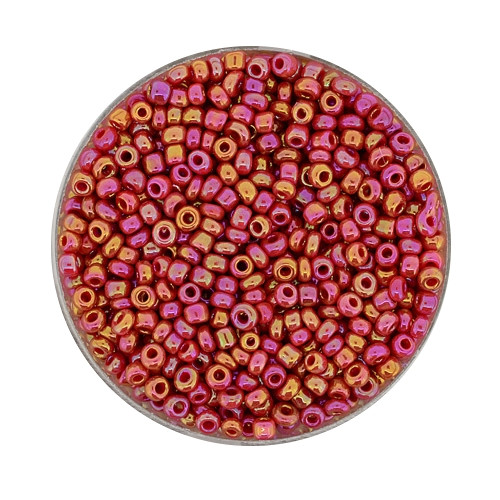 Rocailles aus China, 17gr. Dose, 2,6mm,rosa AB glänzend