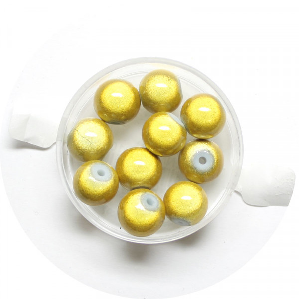 Miracle-Beads Glasperlen, 10 Stck., 10mm, gelb