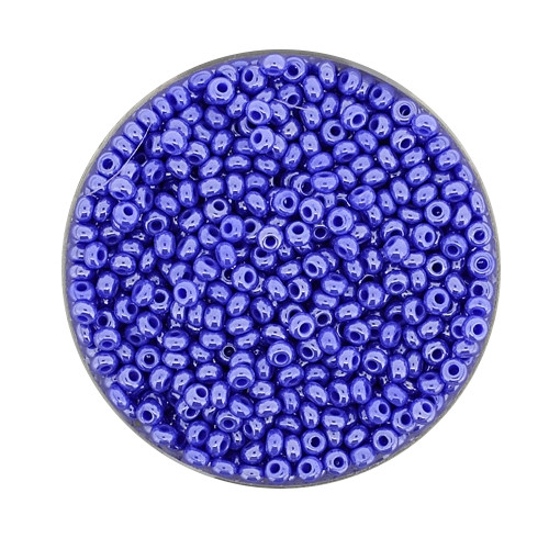 Rocailles aus China, 17gr. Dose, 2,6mm,blau glänzend