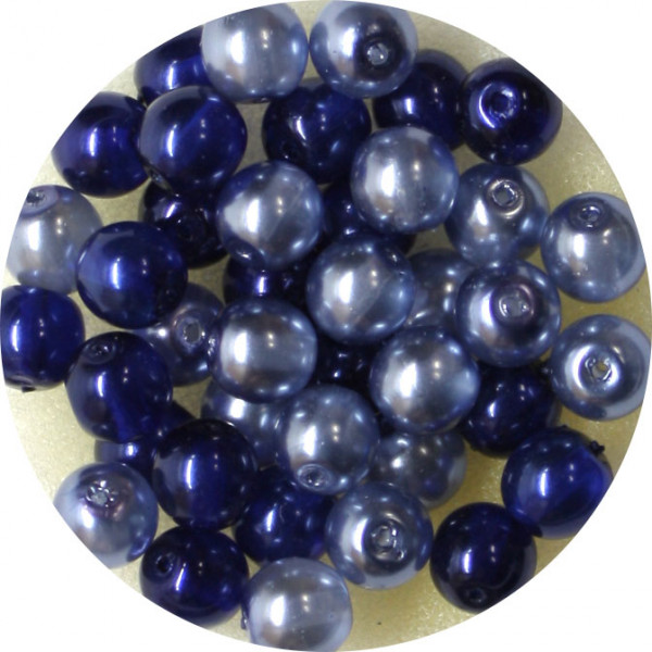 Crystal Pearl Renaissance, 6mm, 40 Stück, blau-ton