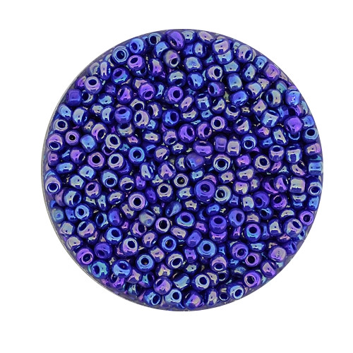 Rocailles aus China, 17gr. Dose, 2,6mm,blau AB