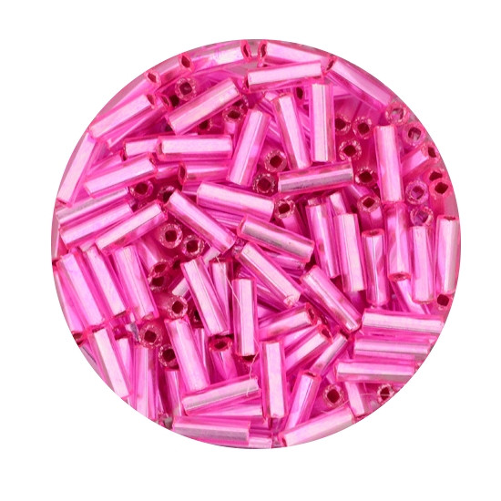 Glasstift, Silbereinzug, 6 mm, 17gr. Dose, rosa